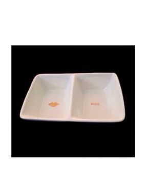 Rae Dunn Dual Divided Ceramic Caddy with Muah Lips